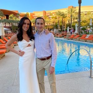 White bec and bridge dress worn once to my rehearsal dinner. Brand new condition